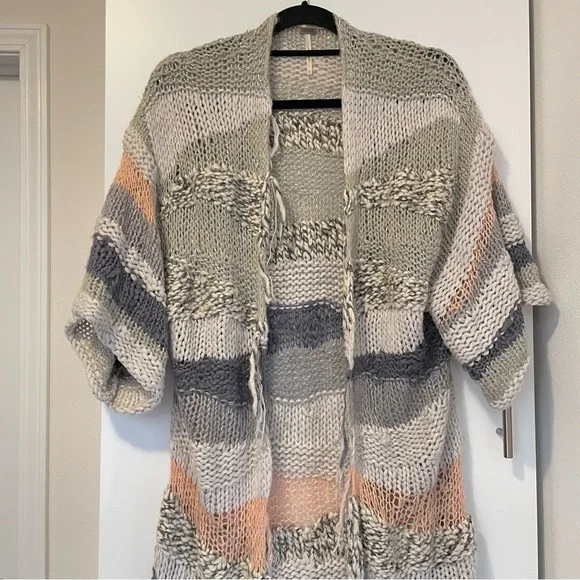 Free People Sands of Time Long Cardigan Slouchy Sweater Size Small - Picture 5 of 13